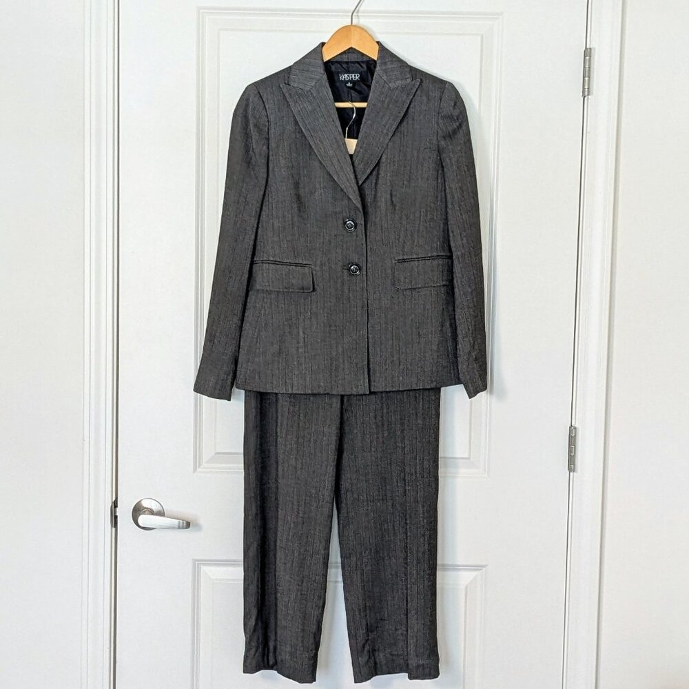 Kasper Women's Fully Lined Pinstriped Pantsuit Si… - image 3